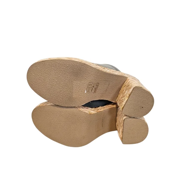 Dolce Vita Sage Suede Camdin Raffia Platform Clog Mule Heels - Picture 3 of 9